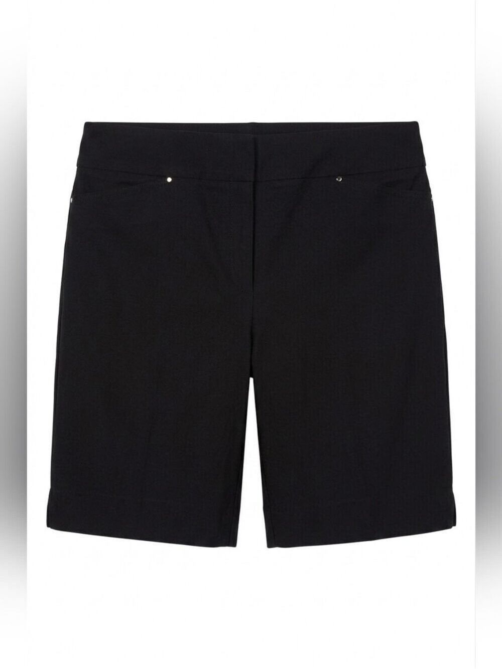Hilary Radley Black Bermuda Shorts with Built In Tummy Control NWT Size 10